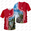 Swiss Flag Jersey T-shirts Summer Men Short Sleeved Casual Sports T Shirt Switzerland Football Fashion Man Clothes Cusotm