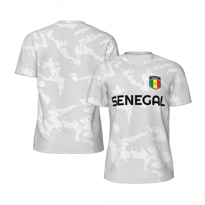 Fashion Senegal Flag Graphic Football T Shirts For Men Trend 3D National Emblem Printed Sports T-shirts Loose Breathable Tees