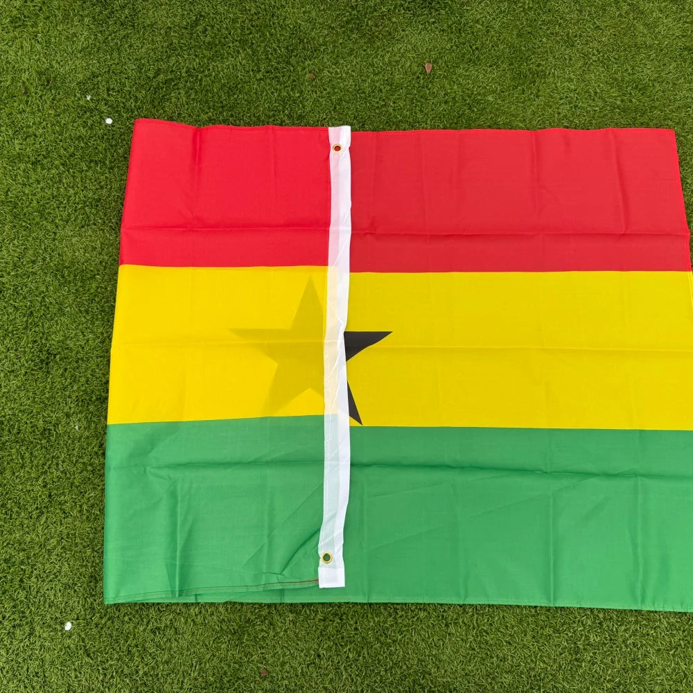Ghana Flag 150x90cm Large 3x5 FT Ghanaian National Flag Polyester Double Stitched Outdoor Indoor Decoration