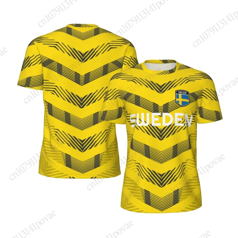 Sweden Flag T-shirts Men Women Mesh Clothing Sports Breathable For Running Bike Tennis Fitness