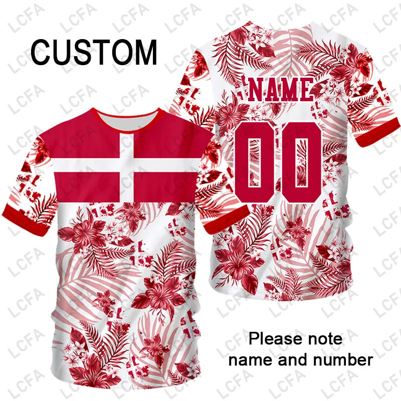 Swiss Flag Jersey T-shirts Summer Men Short Sleeved Casual Sports T Shirt Switzerland Football Fashion Man Clothes Cusotm