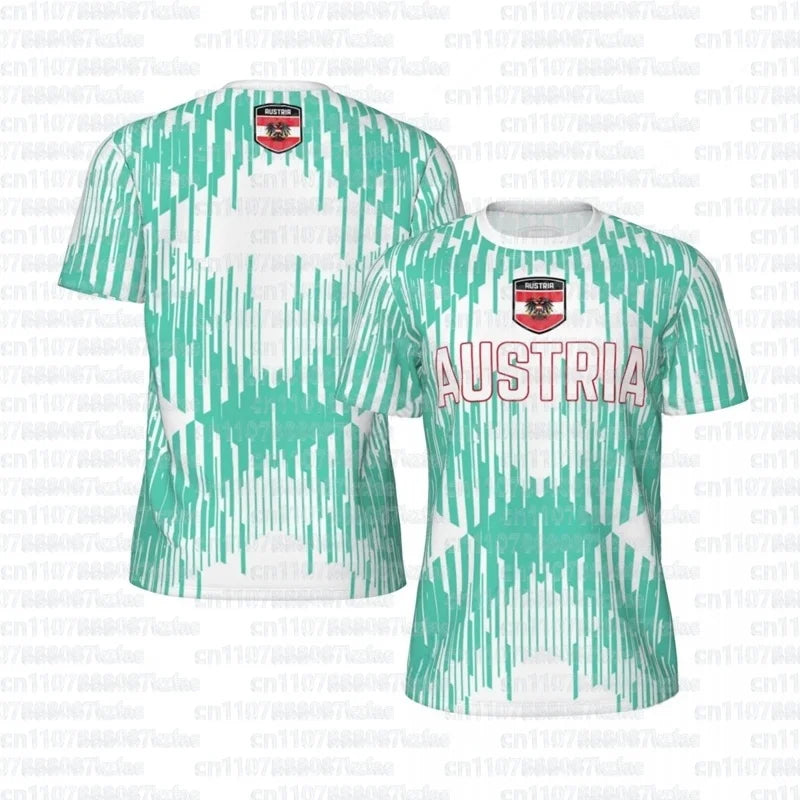 Austria Football Jersey– 3D Printed Austria Soccer Jersey Style | Quick-Dry Breathable Streetwear Tee (Men, Women & Kids)