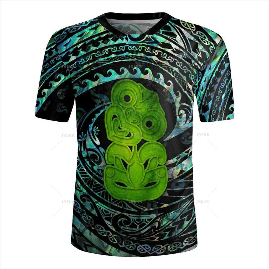 New Zealand Rugby-Jersey Silver Fern Flag Styles 3D Printed V Neck T Shirt NZ Jersey V-Neck T-Shirts Men Cool Short Sleeves Tees