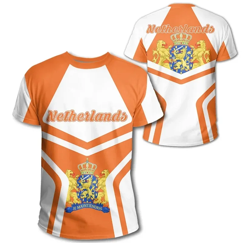 Team Shirt 2024 Football Jersey Netherlands Flag T Shirt Men 3D Printing Dutch T-Shirt Jersey Soccer Germany