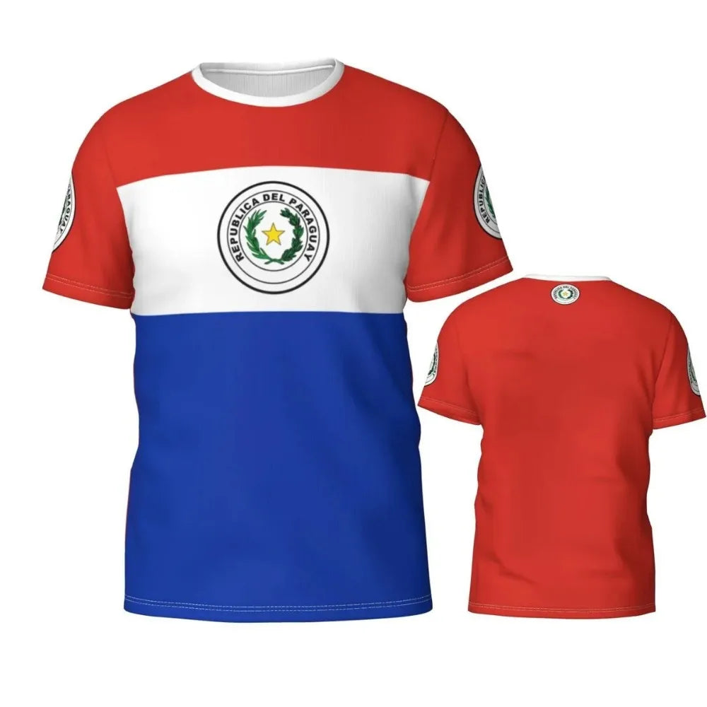 Paraguay Flag Badge Graphic T Shirts Summer Men & Women Football Jerseys Team T-shirt Running Casual Mens Designer Clothes