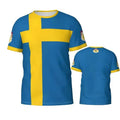 Sweden Football Team T-shirt For Men Sweden Flag National Emblem Jersey T-Shirt Summer Trendy Novel Men's Tees wetsuit beachwear