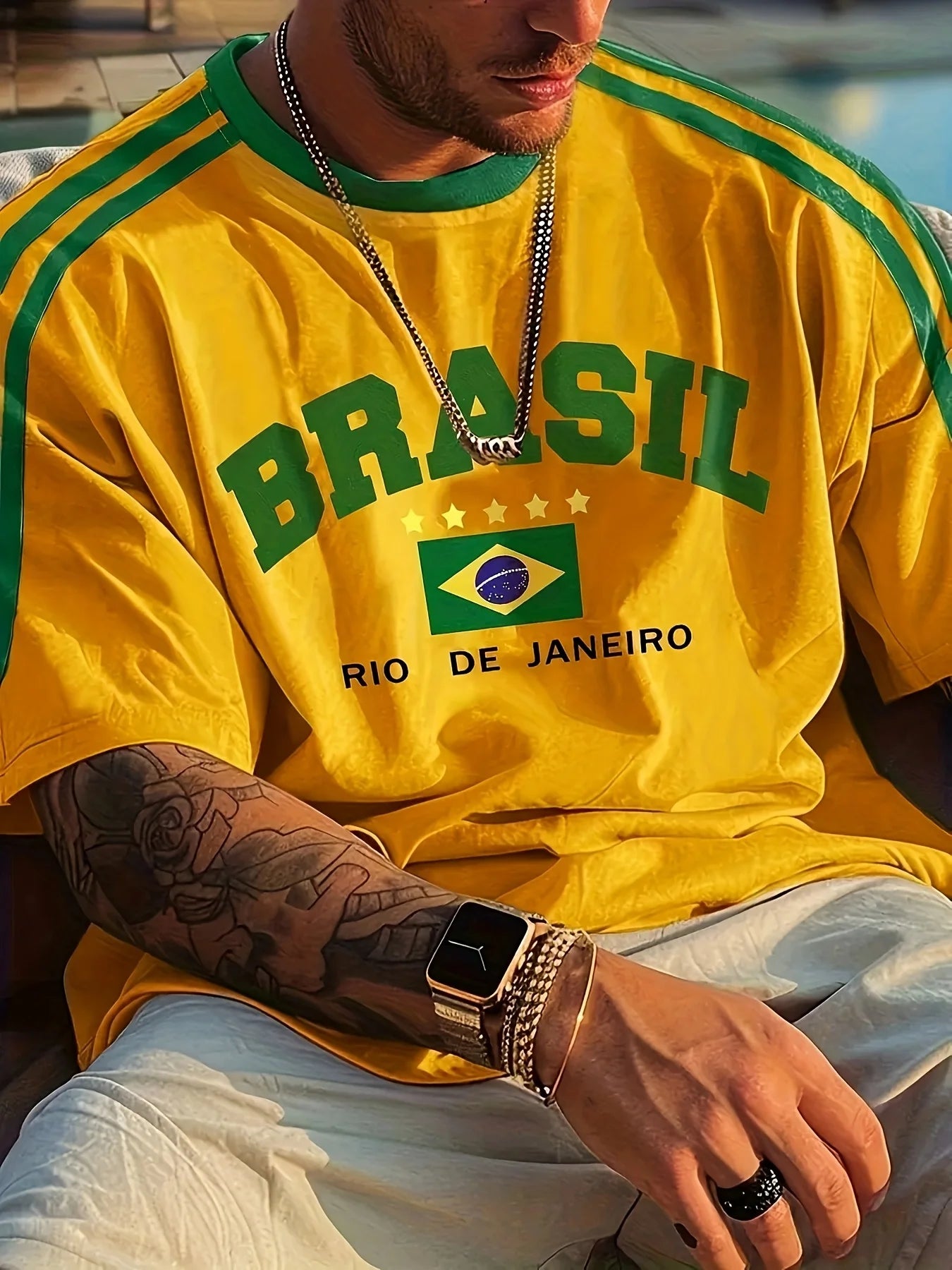 Brazil Football T-Shirt Men – Brazil Jersey Style Crewneck Tee | Casual Summer Short Sleeve Shirt | Brazil World Cup 2026 Fan Top