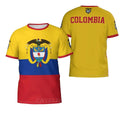 Colombia Flag Mens T Shirt Printed Colombian National Emblem Football T-shirts Round Neck 2024 Summer Casual Short-sleeved Tops