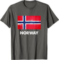 Norway Flag Graphic Short Sleeve T Shirt Patriotic Cotton Crew Neck Tee for Trip