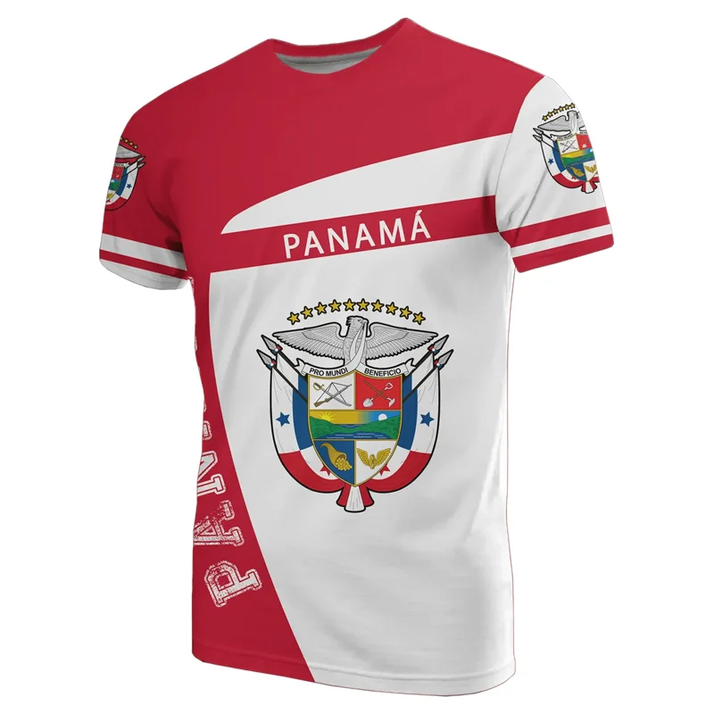 Fashion Panama Flag Pattern T Shirt For Men Sports Gym T-shirt Tops Summer Street 3D Printed Short Sleeves Casual Loose Tees