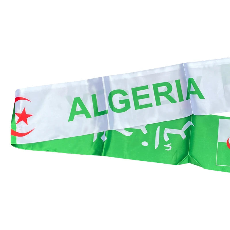 Algeria Flag Football Scarf – Satin Supporter Scarf (14×130cm)