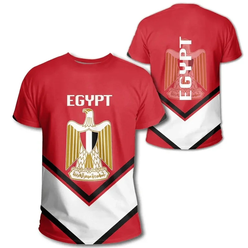 Egypt Flag Men's T-shirt 3D Printed Egyptian EG National Emblem Tops Short Sleeve O-Neck Oversized Sports Tee Shirts Clothing
