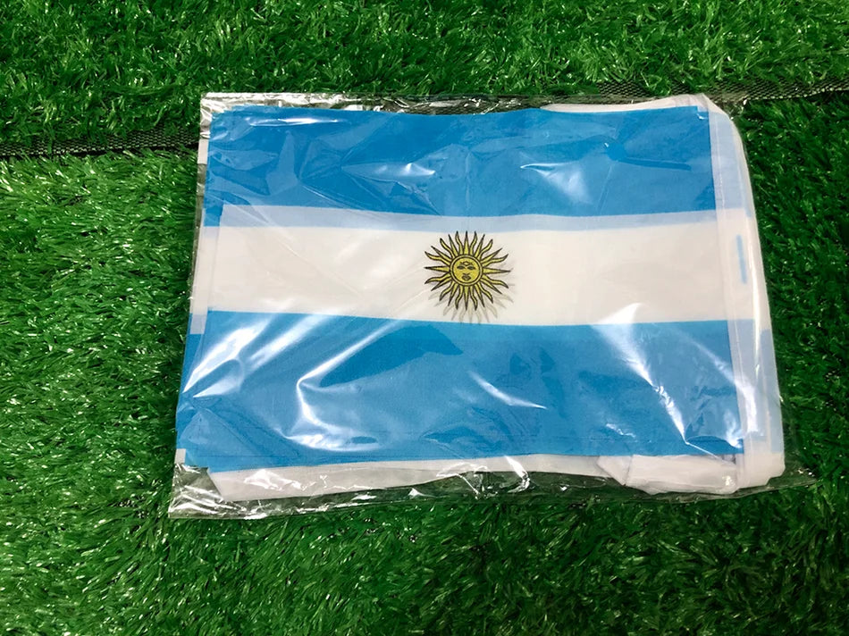Argentina Bunting Flag Banner Set – 20PCS Polyester Pennant Flags (14×21cm) | String Garland Decoration for Festival, Party & Events