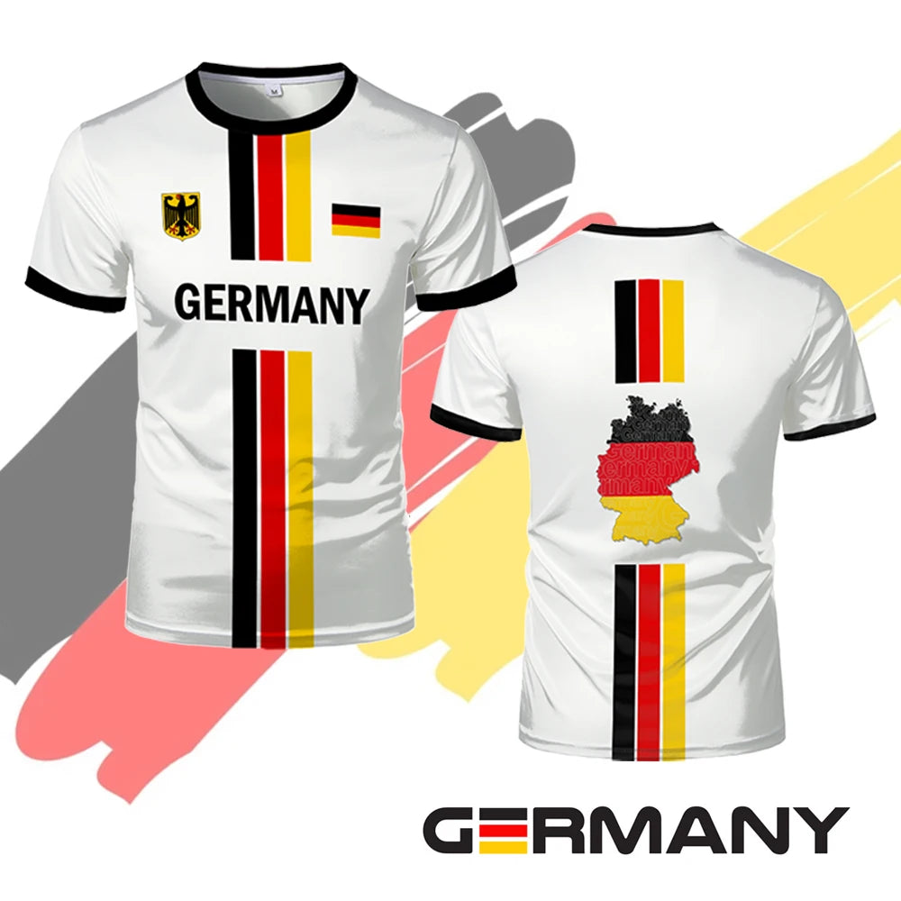 New Germany Football Jersey Summer Sports Breathable Quick-drying Men's T-shirt German Map Flag Kid's Short-sleeved Tees Gift