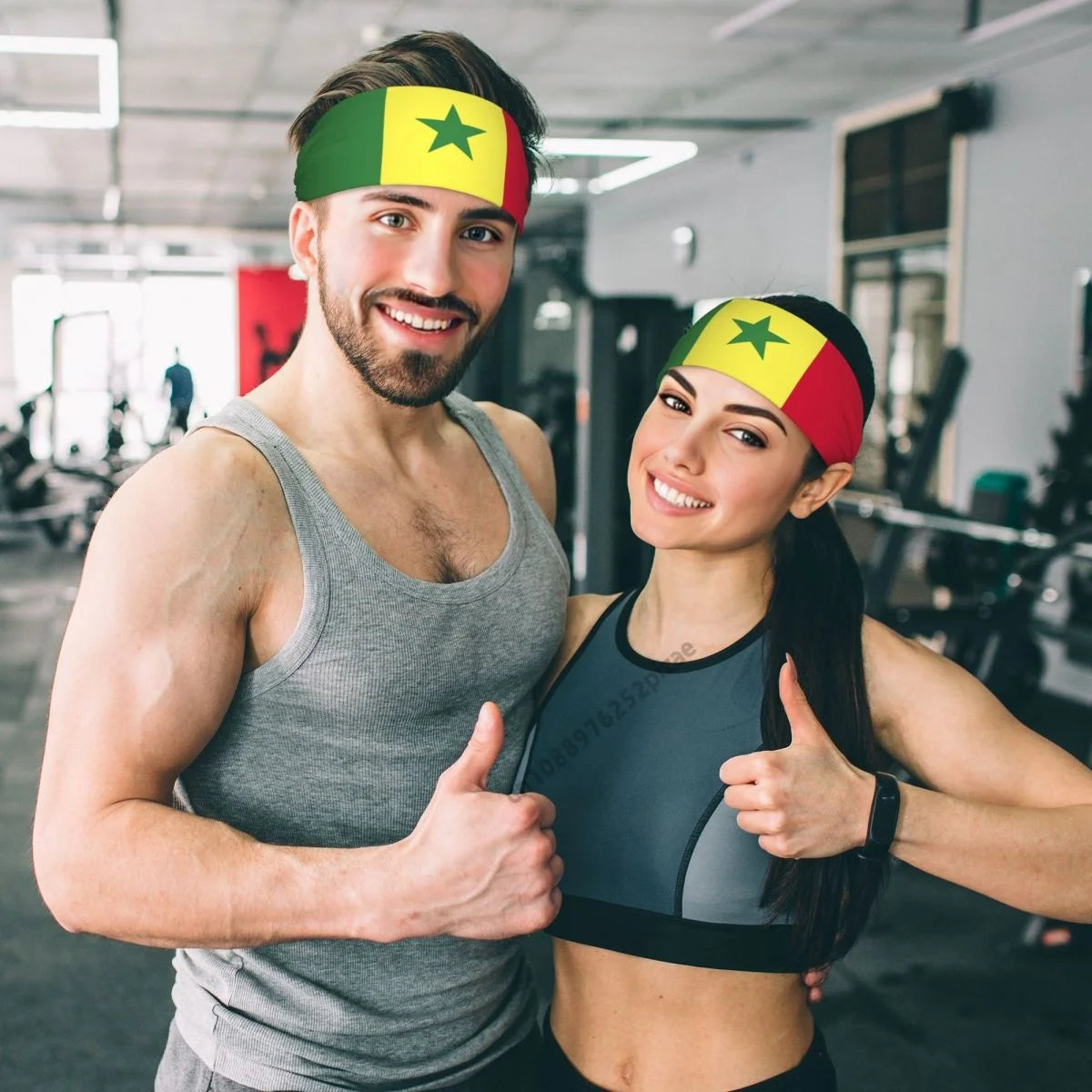 Senegal Flag Men Women Bands Elastic Wide Headbands For Yoga Sports Fitness Exercise Tennis Running Gym Dance Athletic