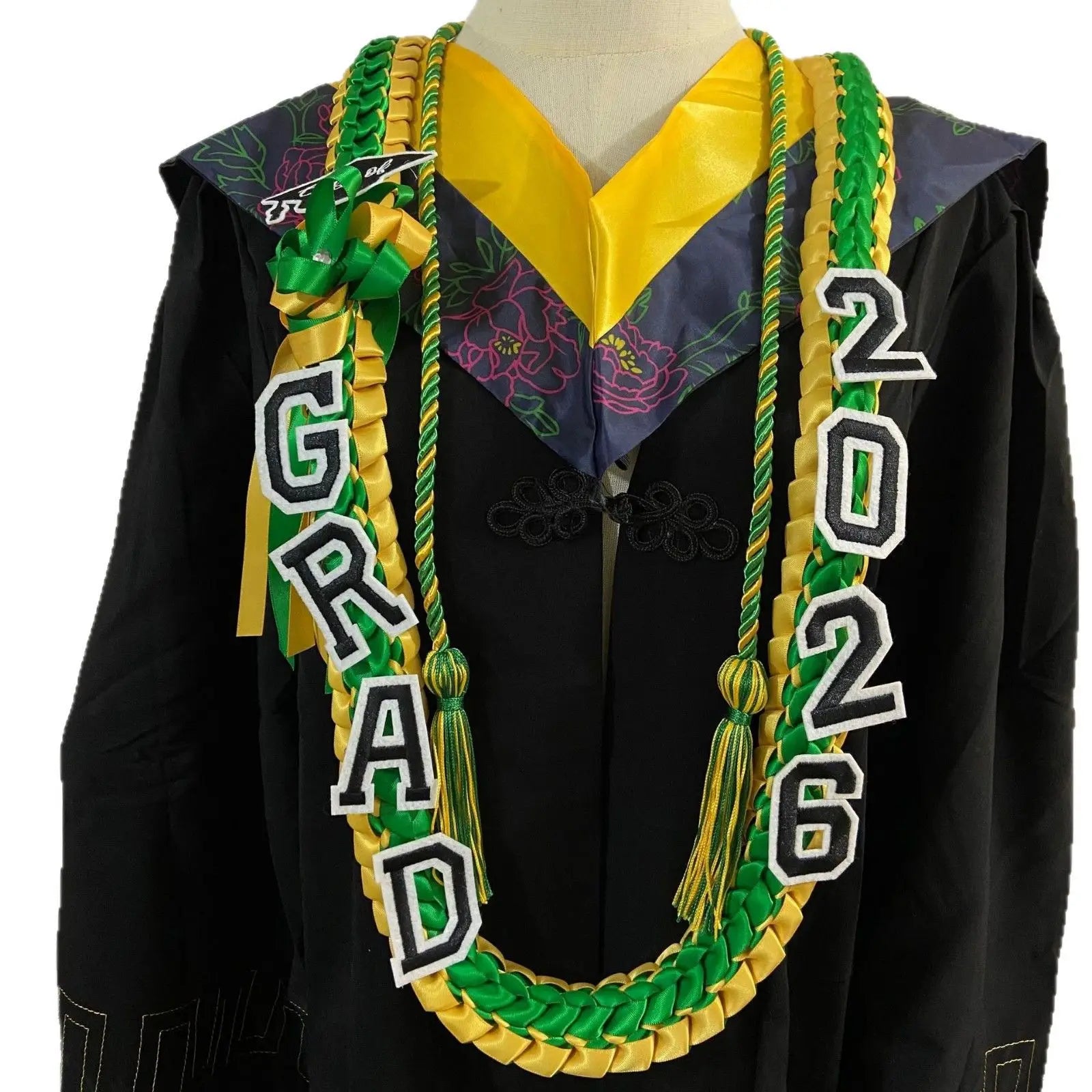 Floral Graduation Sash & Stole – Elegant Graduation Gown Sash for College & University Ceremonies