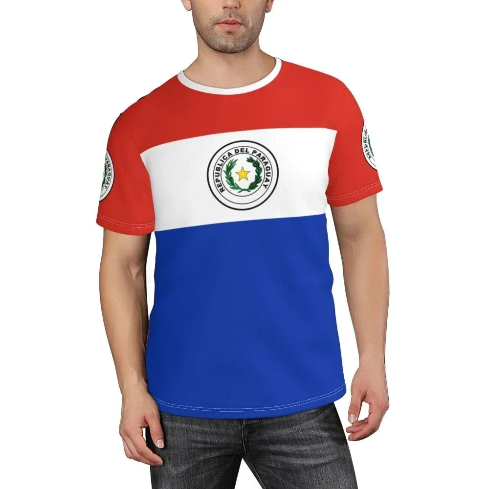 Paraguay Flag Badge Graphic T Shirts Summer Men & Women Football Jerseys Team T-shirt Running Casual Mens Designer Clothes