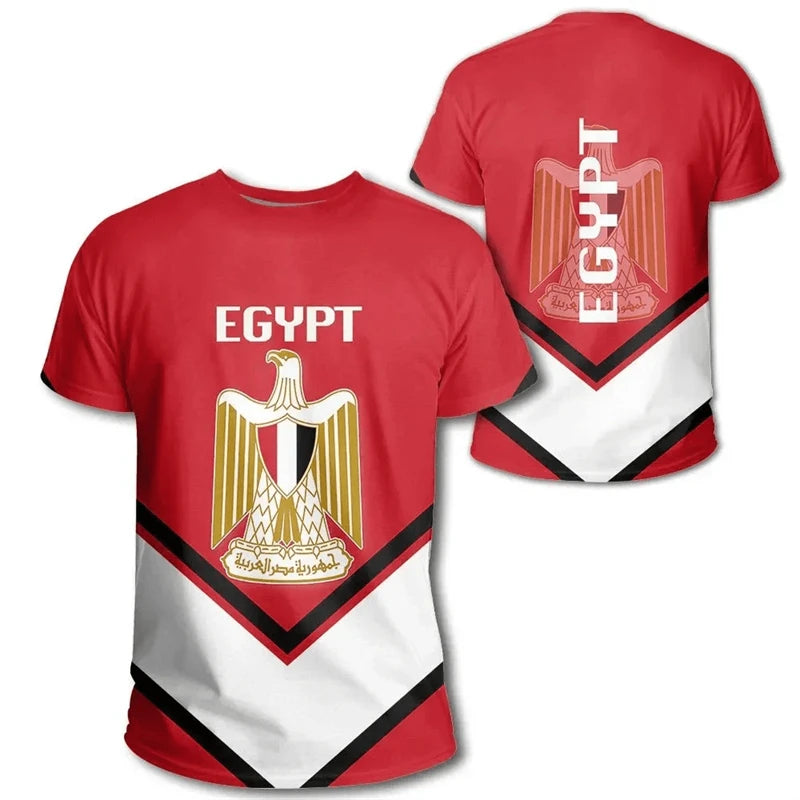 Egypt Flag T-shirt For Men Women 3D Printed Egyptian National Emblem Casual Loose Tops Short Sleeve Round Football Sports Tee