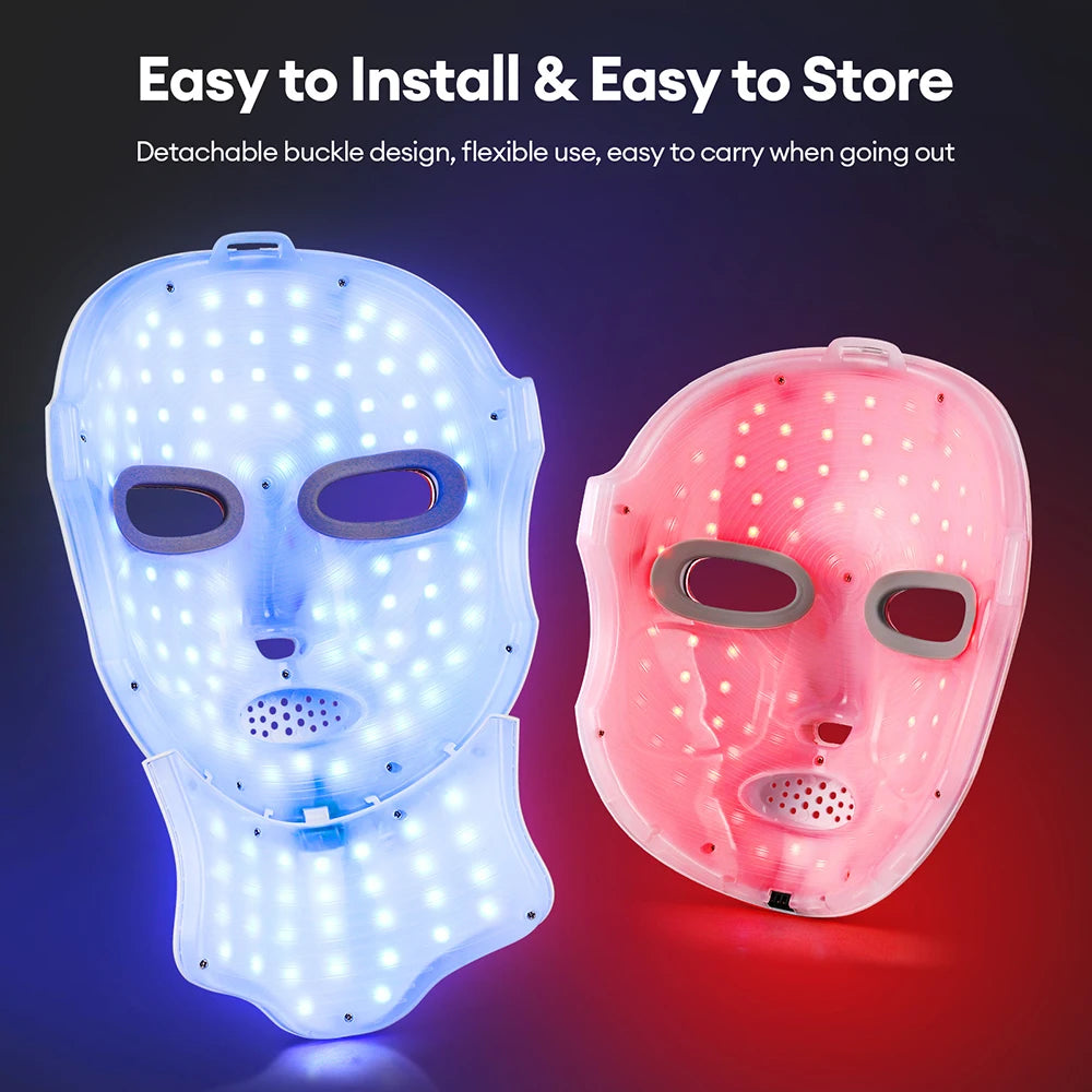 LED Face and Neck Mask – Red Light Therapy Face Mask for Skin Rejuvenation & Glow