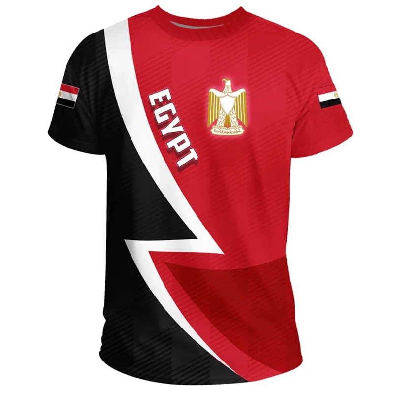 Egypt Flag Men's T-shirt 3D Printed Egyptian EG National Emblem Tops Short Sleeve O-Neck Oversized Sports Tee Shirts Clothing