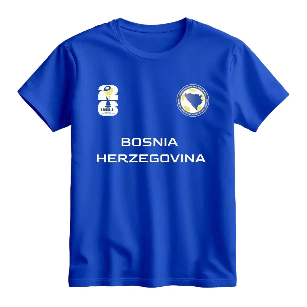 Bosnia and Herzegovina Football Fan T-Shirt – Bosnia and Herzegovina Flag Tee for Men & Women | Summer Cotton Casual Round Neck Shirt | FIFA World Cup Games & 2026 Groups Supporter Wear