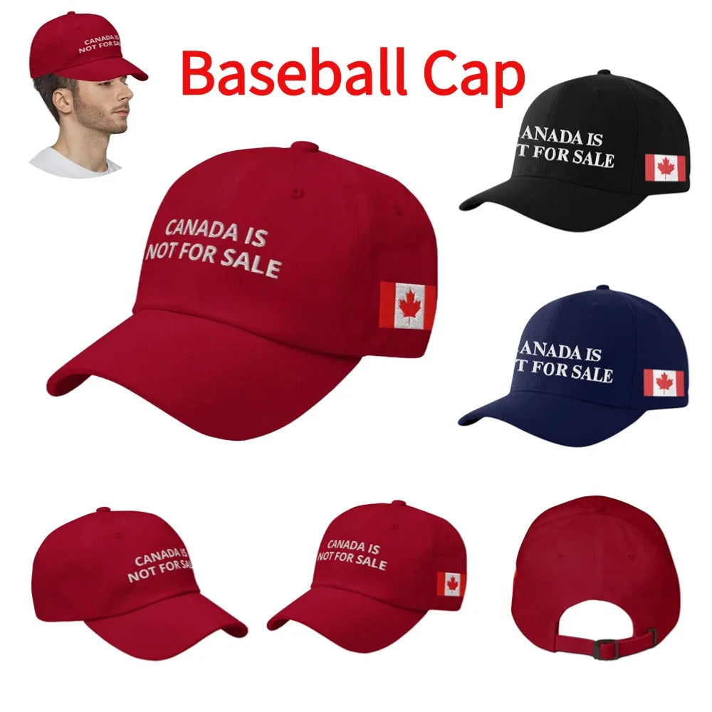 Canada Is Not For Sale Hat – Adjustable Vintage Baseball Cap, Canada Flag Streetwear Trucker Cap for Men & Women