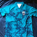 Cape Verde Style Football Jersey, Teal Abstract Graphic Soccer Shirt, Lightweight Breathable Sports Top for Men & Collectors