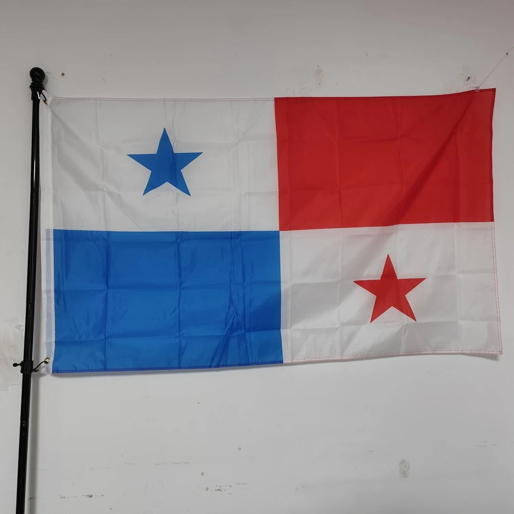 Bandeira do Panamá 90x150cm - Banner para Pendurar 100% Poliéster, Grande Decoração Externa/Interna, Pendurar na Parede do Orgulho Nacional