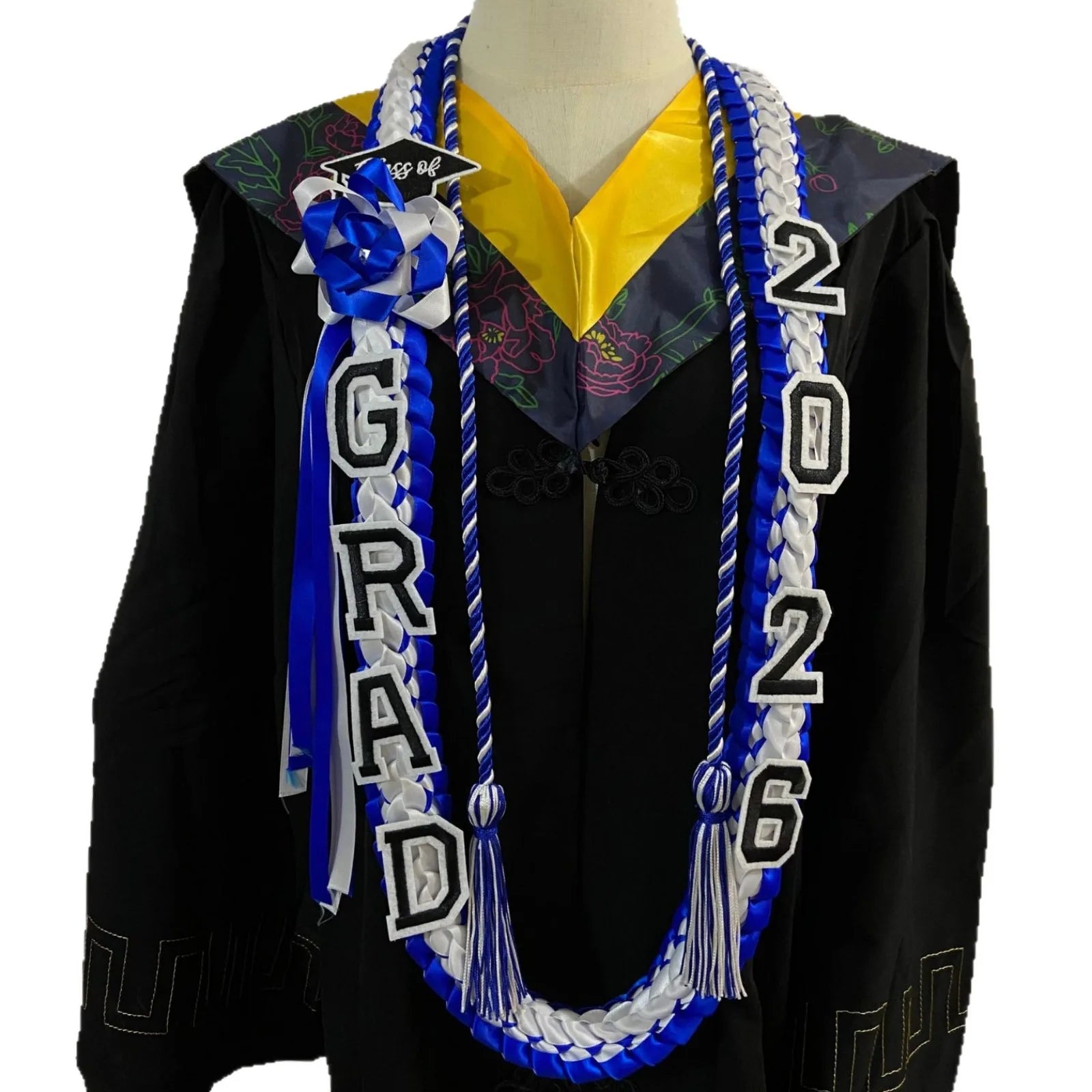 Floral Graduation Sash & Stole – Elegant Graduation Gown Sash for College & University Ceremonies