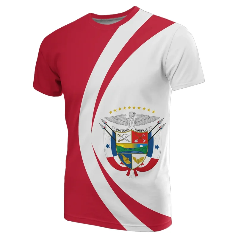 Fashion Panama Flag Pattern T Shirt For Men Sports Gym T-shirt Tops Summer Street 3D Printed Short Sleeves Casual Loose Tees