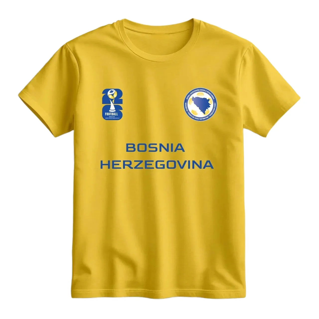 Bosnia and Herzegovina Football Fan T-Shirt – Bosnia and Herzegovina Flag Tee for Men & Women | Summer Cotton Casual Round Neck Shirt | FIFA World Cup Games & 2026 Groups Supporter Wear