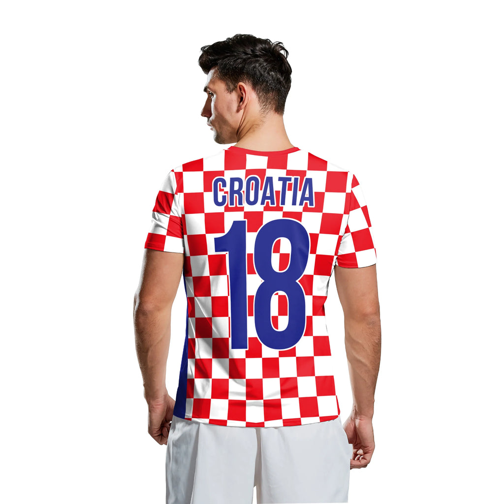2026 Jersery Croatia T-Shirt for Men HR Flag Tee Shirts Fashion 18 Soccer Top Red White Grids Football Jerseys Unisex Clothing