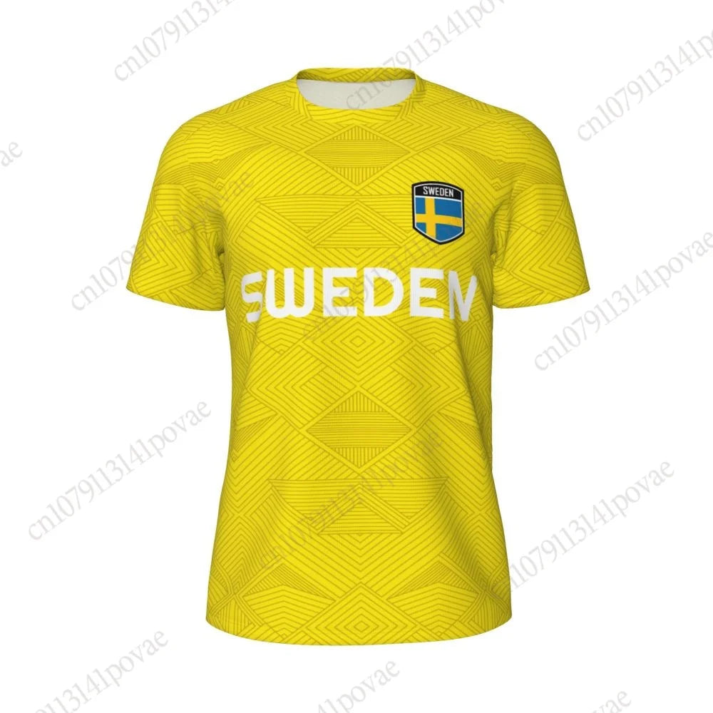 Sweden Flag T-shirts Men Women Mesh Clothing Sports Breathable For Running Bike Tennis Fitness