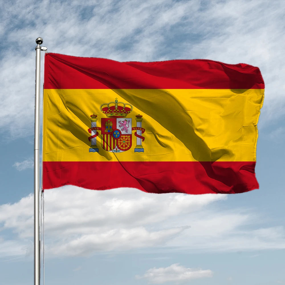 Spain National flag 60x90cm 90x150cm Polyester No Fade ESP ES Espana Spanish Flag hanging Banner for Celebration big flags