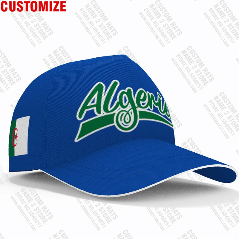 Argélia Boné de Beisebol Grátis Nome Personalizado Número Dza Chapéu Islã Logo Árabe Argélia Texto Árabe Argélia Viagem Bandeira Argel Foto Touca