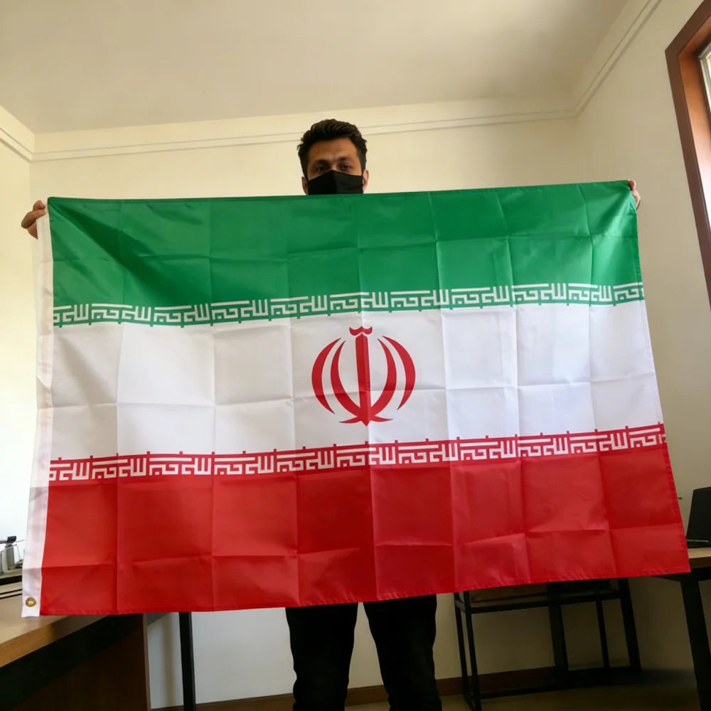 Iran Flag 150x90cm Large 3x5 FT Iranian National Flag Polyester Double Stitched Outdoor Indoor Decoration