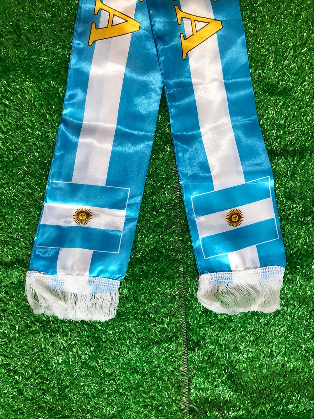 Argentina Flag Satin Football Scarf – 14×130cm Fan Banner | Lightweight Soccer Supporter Shawl for Match Day & Events
