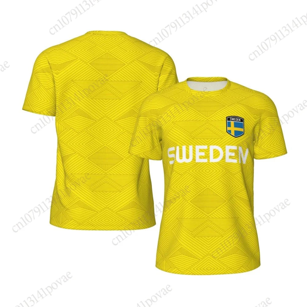 Sweden Flag T-shirts Men Women Mesh Clothing Sports Breathable For Running Bike Tennis Fitness