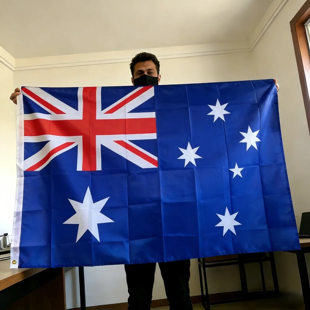 Australia Flag 150x90cm (3x5 FT) – Large Polyester National Banner | Australia World Cup 2026 Fan Flag for Indoor & Outdoor Use