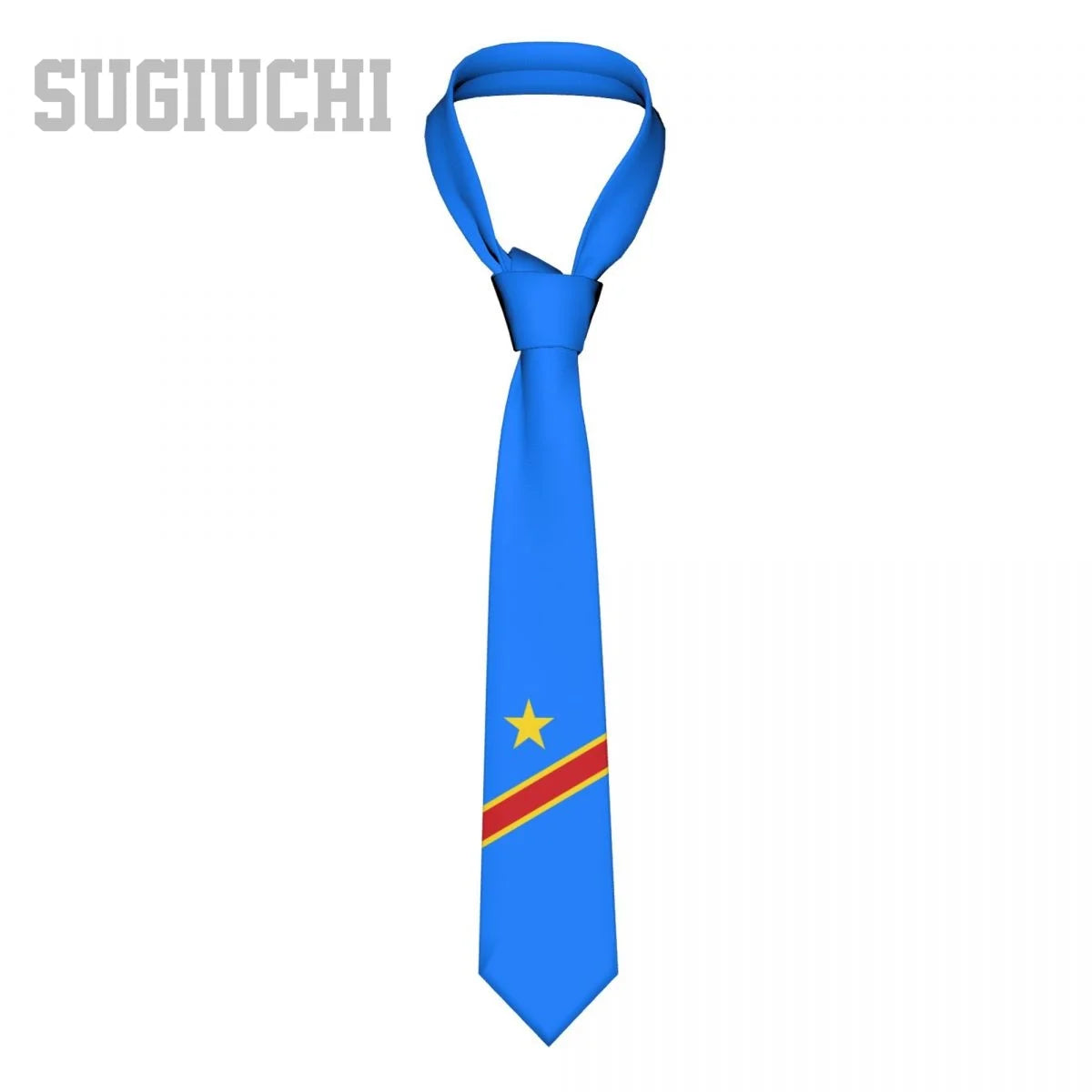 Democratic Republic Of Congo Flag Emblem Men Women Neck Ties Casual Plaid Tie Suits Slim Wedding Party Business Necktie Gravatas