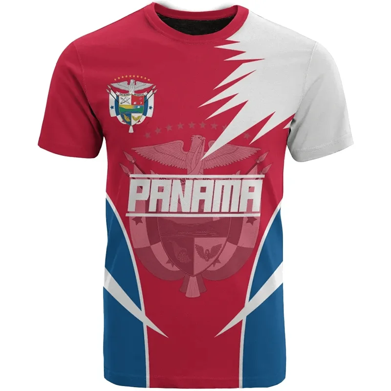 Fashion Panama Flag Pattern T Shirt For Men Sports Gym T-shirt Tops Summer Street 3D Printed Short Sleeves Casual Loose Tees