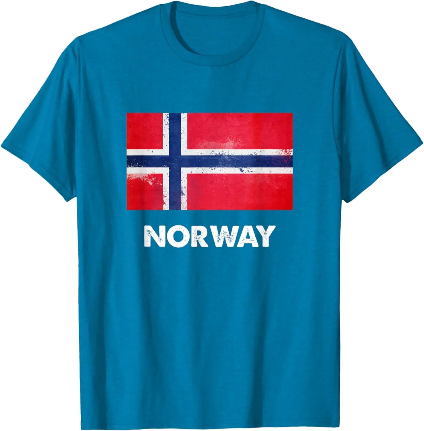 Norway Flag Graphic Short Sleeve T Shirt Patriotic Cotton Crew Neck Tee for Trip