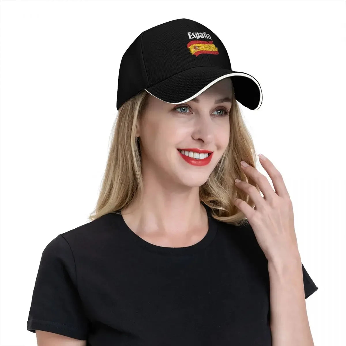 Espana Spanish Flag Vintage Graphic - Spain Lovers Tourists Souvenir Cool National Gift Baseball Cap Sun Cap Visor Mens Women's