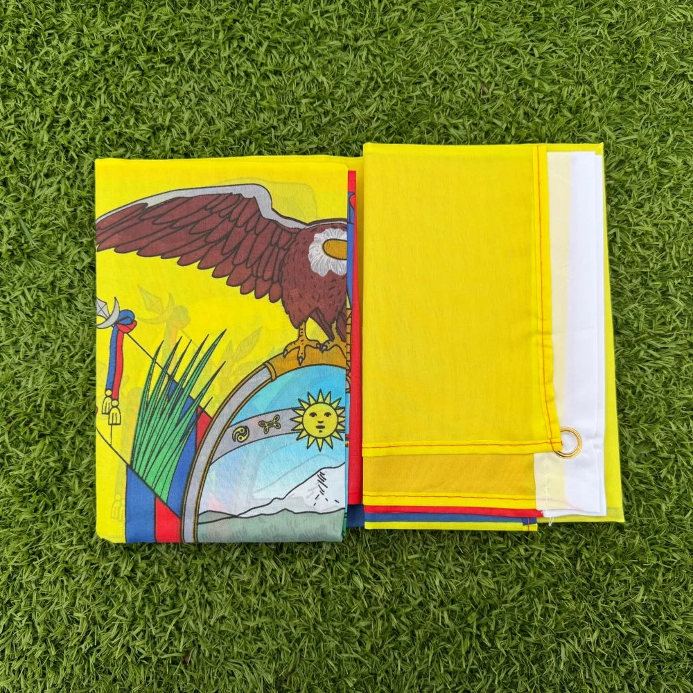Ecuador Flag 150x90cm 3x5 FT Ecuadorian National Flag with Coat of Arms Polyester Double Stitched Outdoor Indoor Decoration