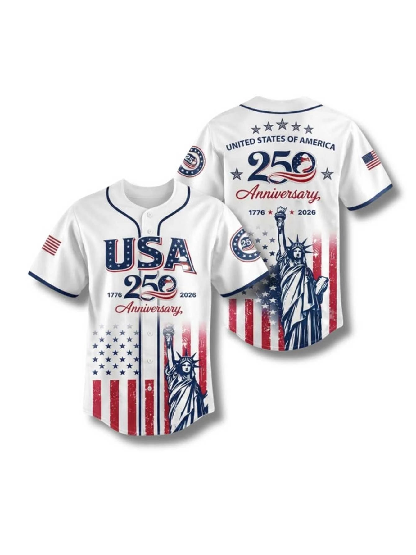 SEASONMARK 2026 USA 250th Anniversary High-Quality Baseball Jersey Unisex Fashionable Team Sportswear for All Ages
