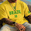 Summer New Brazil Football Jerseys For Men Classic God Brazil Short Sleeve Tees Casual O-neck Sports Tshirts Man Clothing