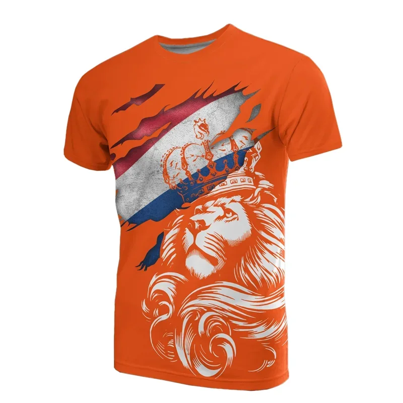 Team Shirt 2024 Football Jersey Netherlands Flag T Shirt Men 3D Printing Dutch T-Shirt Jersey Soccer Germany