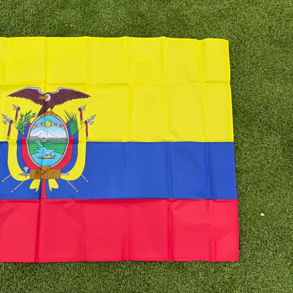 Ecuador Flag 150x90cm 3x5 FT Ecuadorian National Flag with Coat of Arms Polyester Double Stitched Outdoor Indoor Decoration