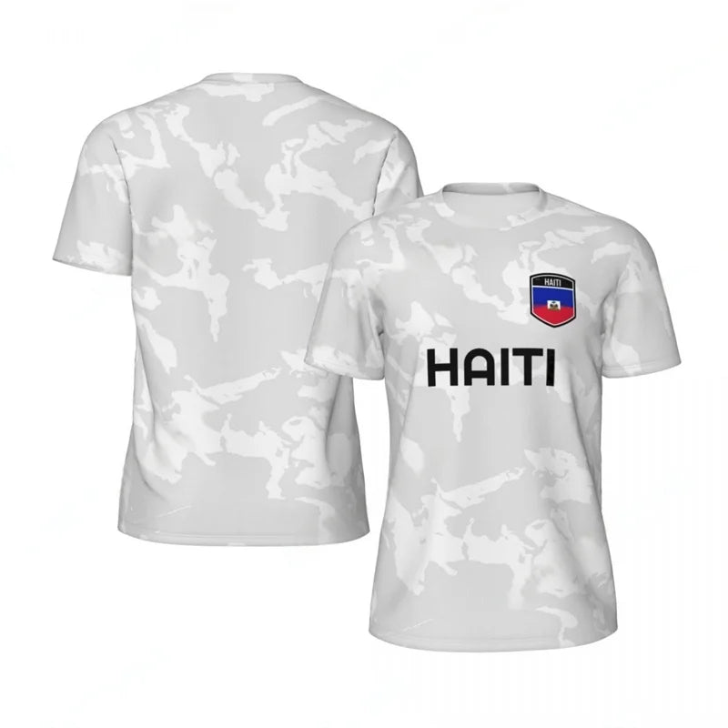 Haiti Flag Football T-shirt Men 3D Printed T Shirt Boys Fashion O'neck Short Sleeve Soccer Tshirt Breathable Sports Loose Tees