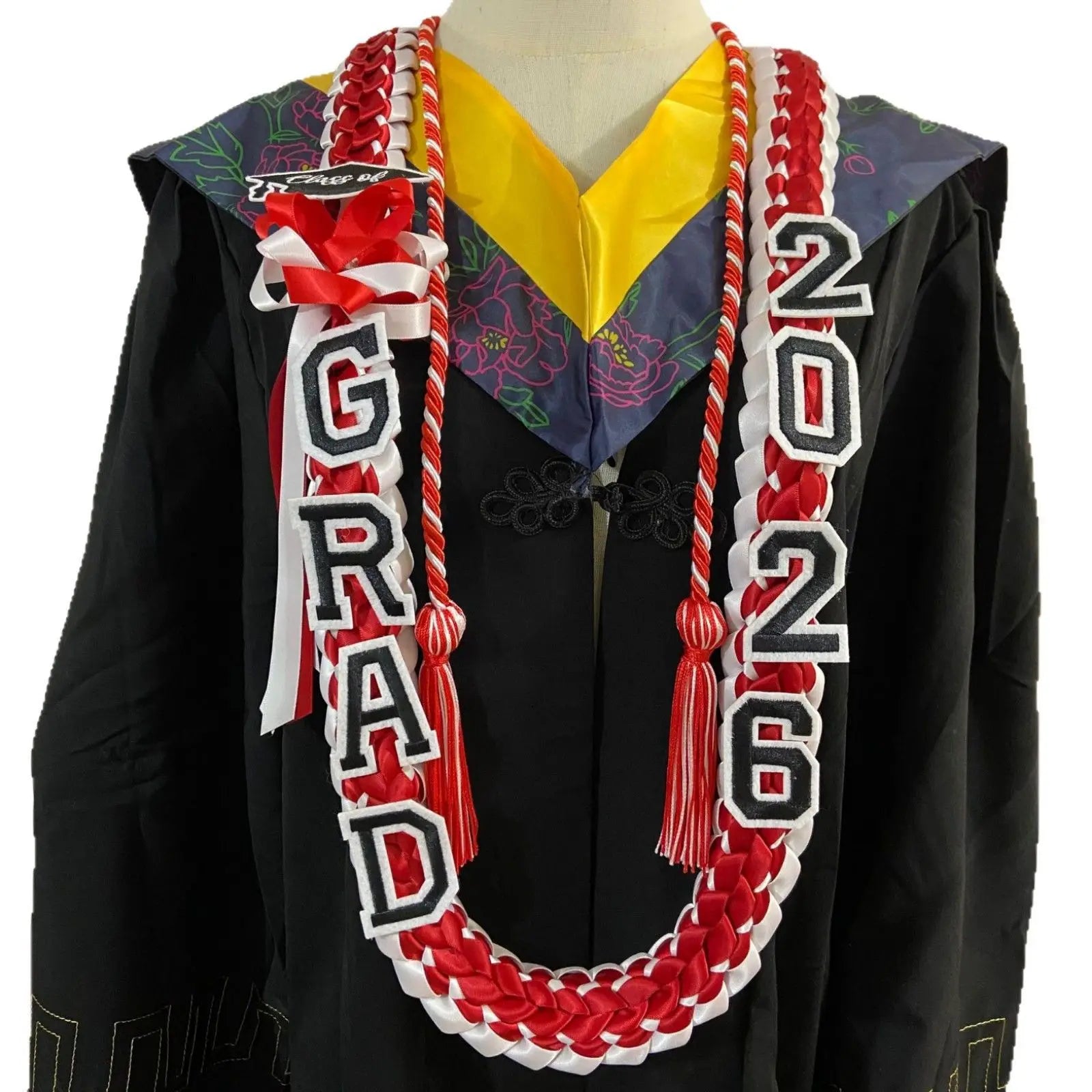 Floral Graduation Sash & Stole – Elegant Graduation Gown Sash for College & University Ceremonies